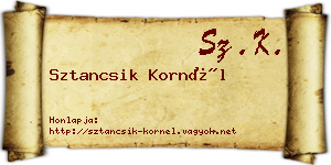 Sztancsik Kornél névjegykártya