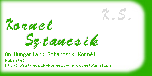 kornel sztancsik business card